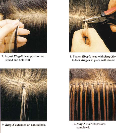 apply ring hair to the head